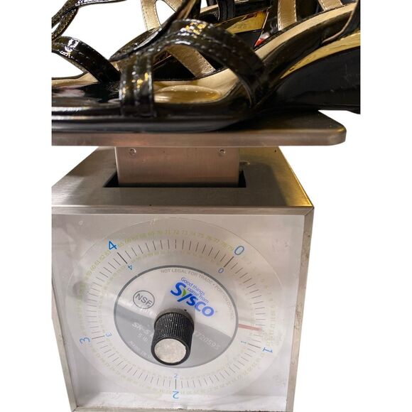 Sofft Womens 7M Black Leather Buckle Adjustable Strap Wedge Slingback Sandals - Picture 9 of 9